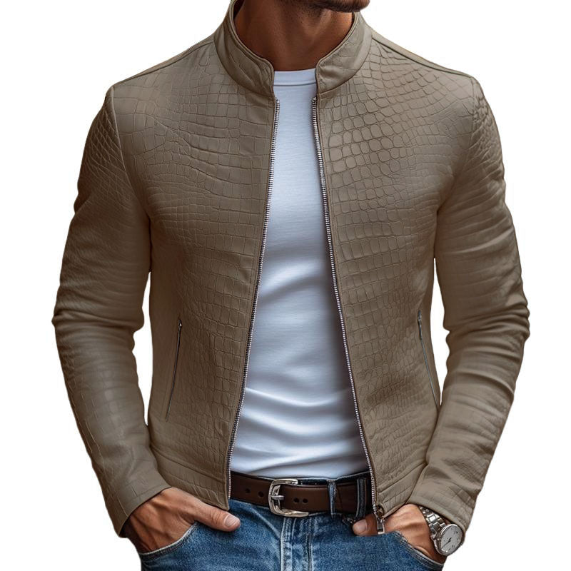 Kairos | Herremode med stående krave, lynlås og slim fit
