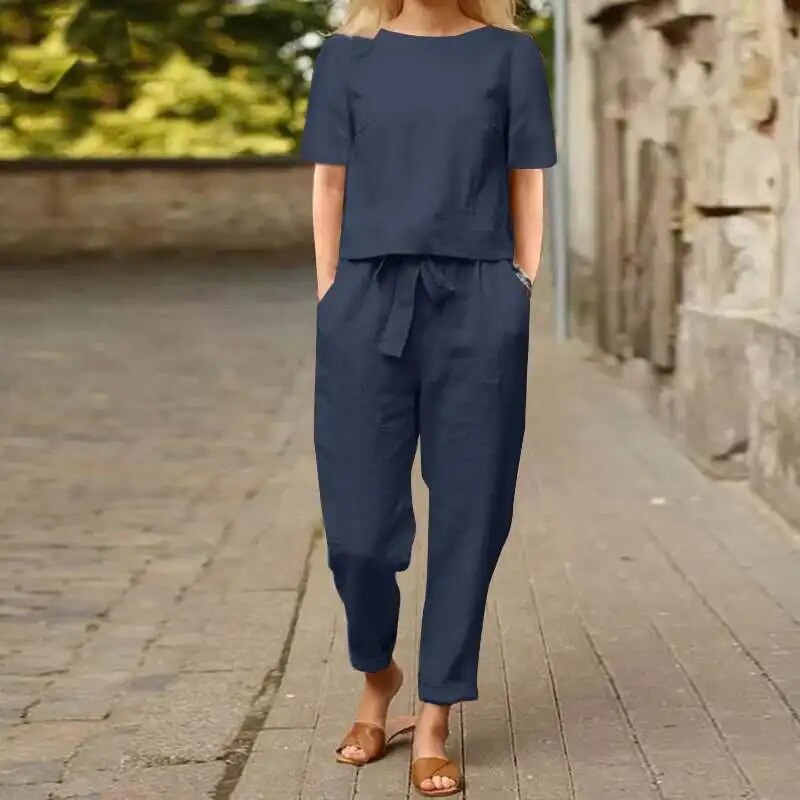 Shanelle ™ | Ultimate Comfort | Moderigtigt linned jumpsuit-2