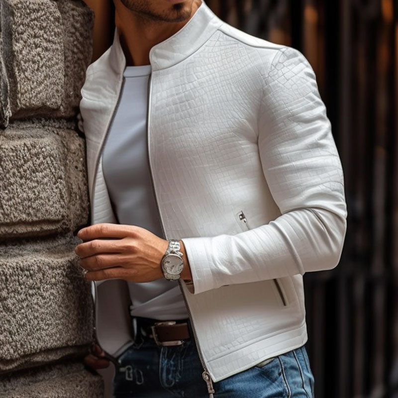 Kairos | Herremode med stående krave, lynlås og slim fit