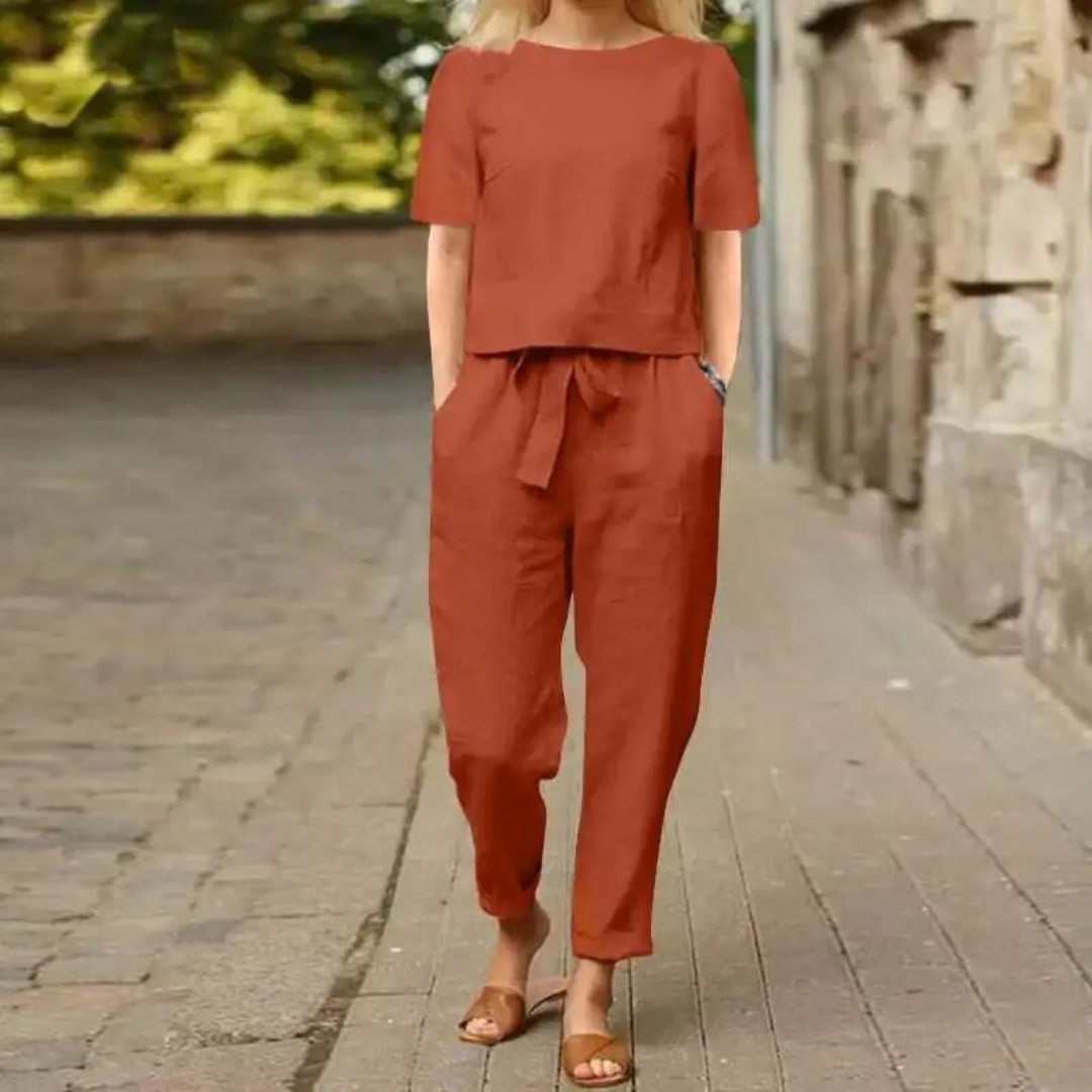 Shanelle ™ | Ultimate Comfort | Moderigtigt linned jumpsuit-3