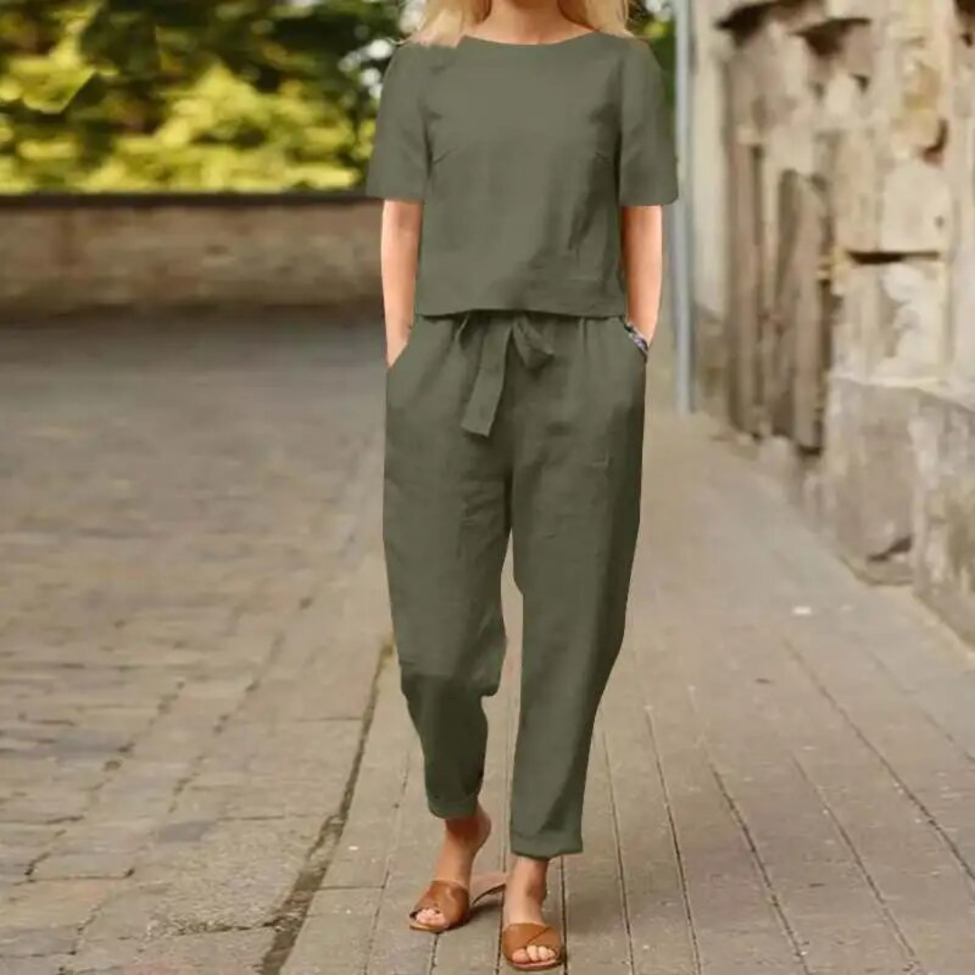 Shanelle ™ | Ultimate Comfort | Moderigtigt linned jumpsuit-4